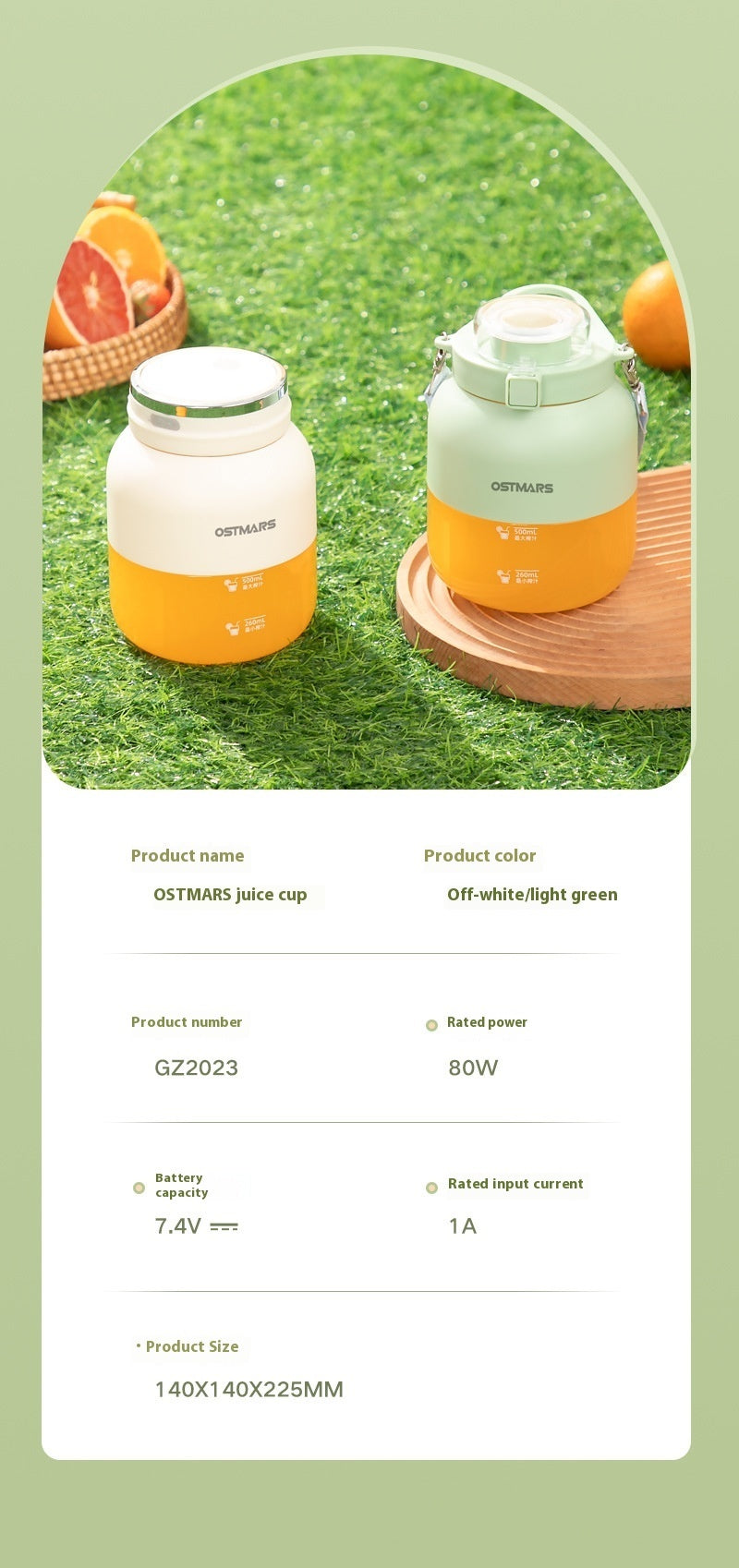 VoltMix™ OSTMARS – Automatic Mini Blender Cup for Smoothies & Drinks